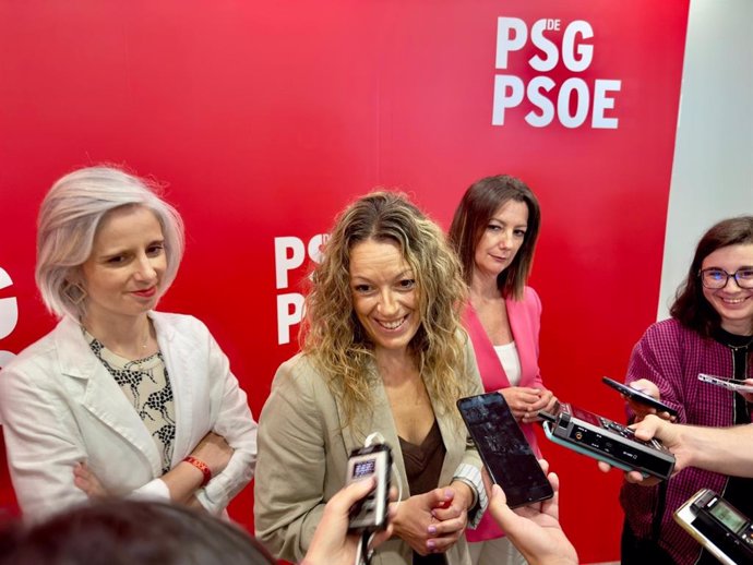 La secretaria de Organización adjunta del PSdeG, Ana Pena, en declaraciones a los medios