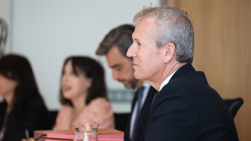 El presidente de la Xunta, Alfonso Rueda, en la reunión del Consello de la Xunta