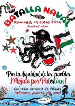 La Batalla Naval de Vallecas se moja este año por Palestina con el lema 'Por la dignidad de los pueblos'