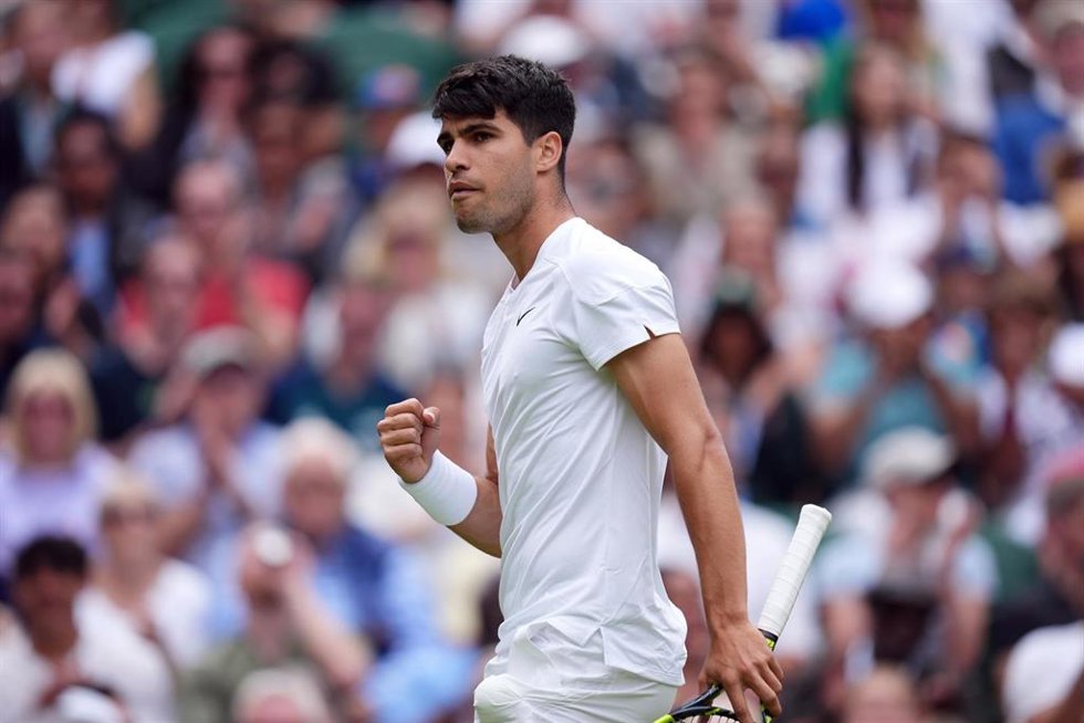 El tenista español Carlos Alcaraz en Wimbledon.