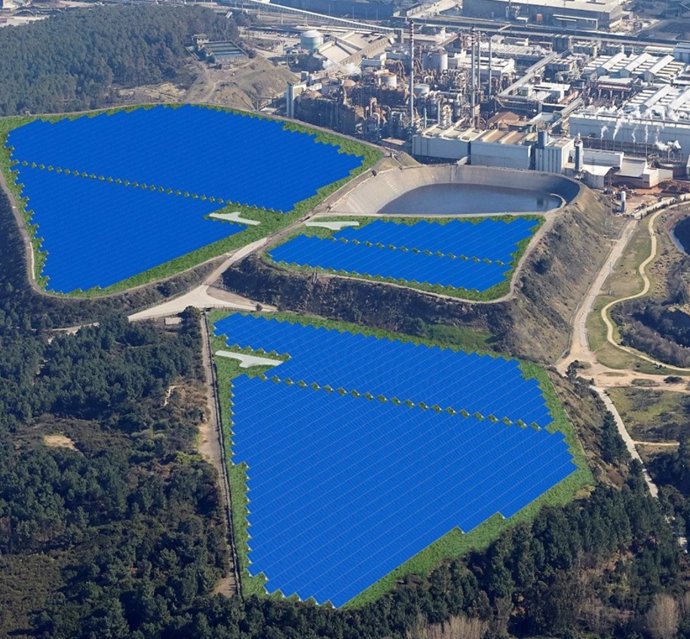 Representación de parque de placas solares de AZSA