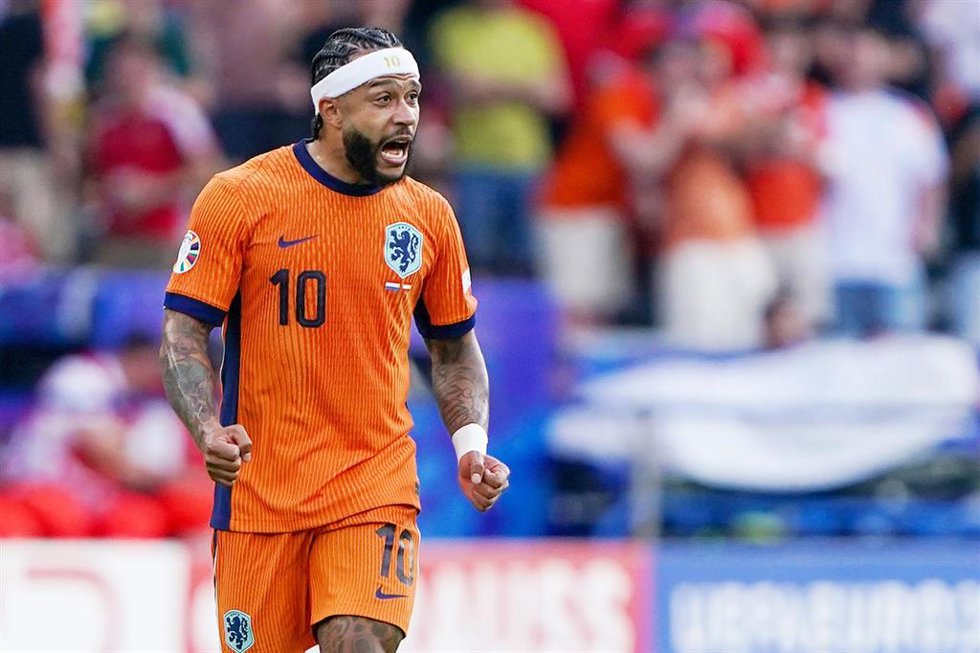 El jugador de Países Bajos Memphis Depay.