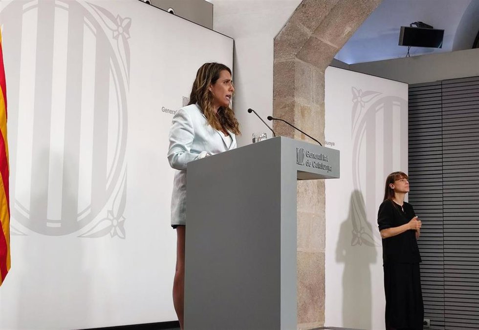 La portavoz del Govern, Patrícia Plaja, en rueda de prensa