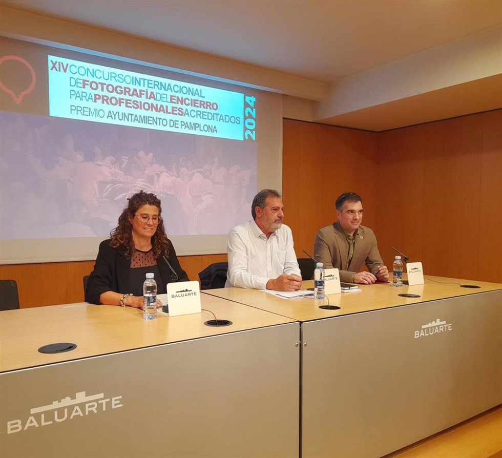 Imagen de la presentación del dispositivo que pondrá en marcha la Oficina Internacional de Prensa con motivo de los Sanfermines de 2024