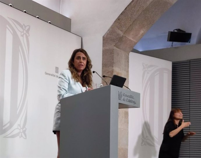 La portavoz del Govern en funciones, Patrícia Plaja, en una rueda de prensa tras el Consell Executiu