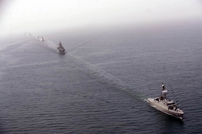 Archivo - March 14, 2024, Undefined, Iran: Warships during the ''Maritime Security Belt 2024'' combined naval exercises between Iran, Russia, and China in the Gulf of Oman. Iran has stepped up its military cooperation with Beijing and Moscow in response