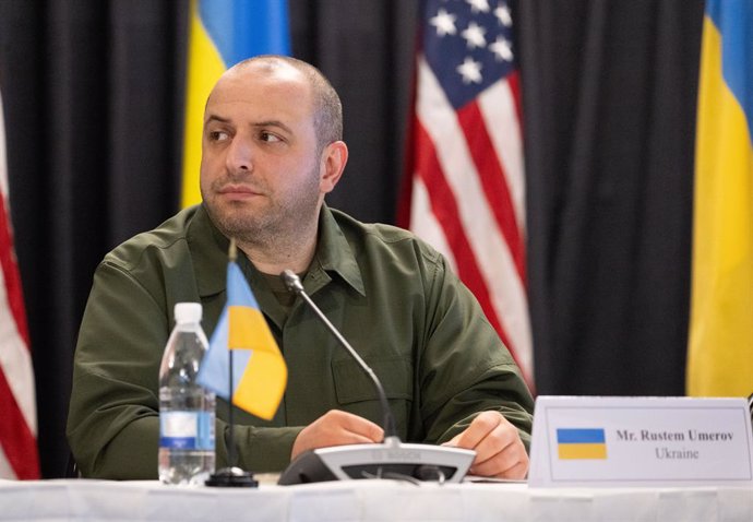 Archivo - 19 September 2023, Rhineland-Palatinate, Ramstein-Miesenbach: New Ukrainian Defence Minister Rustem Umerov attends the 15th meeting of the Ukraine Defence Contact Group at US Air Base in Ramstein. Photo: Boris Roessler/dpa