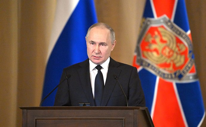Archivo - El presidente de Rusia, Vladimir Putin, en un acto oficial en Moscú (archivo)
