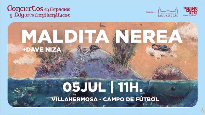 Cartel del concierto de Maldita Nerea el viernes 5 de julio.