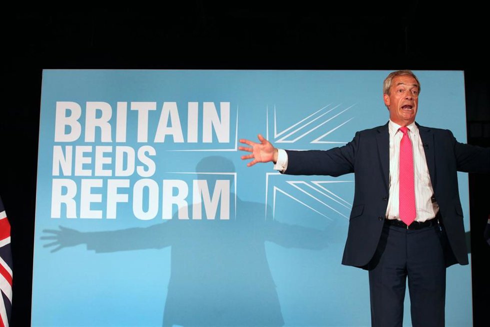 Archivo - El líder del Partido Reforma británico, Nigel Farage, durante un acto de campaña para las elecciones parlamentarias del próximo 4 de julio