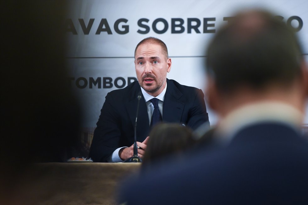 El empresario András Tombor ofrece una rueda de prensa, en Madrid este miércoles