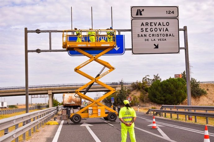 Obras en una carretera.