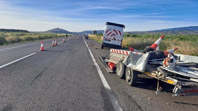 Lugar del suceso en la N-232 en Ausejo