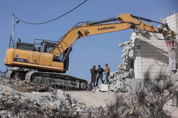 Archivo - Demolición de edificios de palestinos por parte de Israel en Cisjordania (archivo)