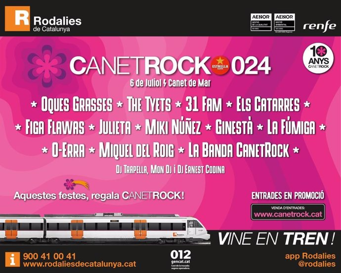 Renfe es el "tren oficial" del Festival CanetRock