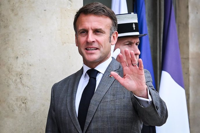 June 24, 2024, Paris, France, France: French President Emmanuel Macron at the Presidential Elysee Palace on June 24, 2024 in Paris, France.