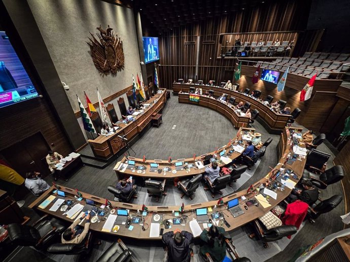 Senado de Bolivia durante la votación de adhesión al Mercosur