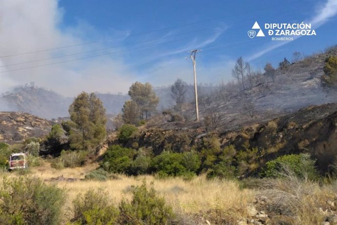 Superficie de monte bajo afectada por el fuego