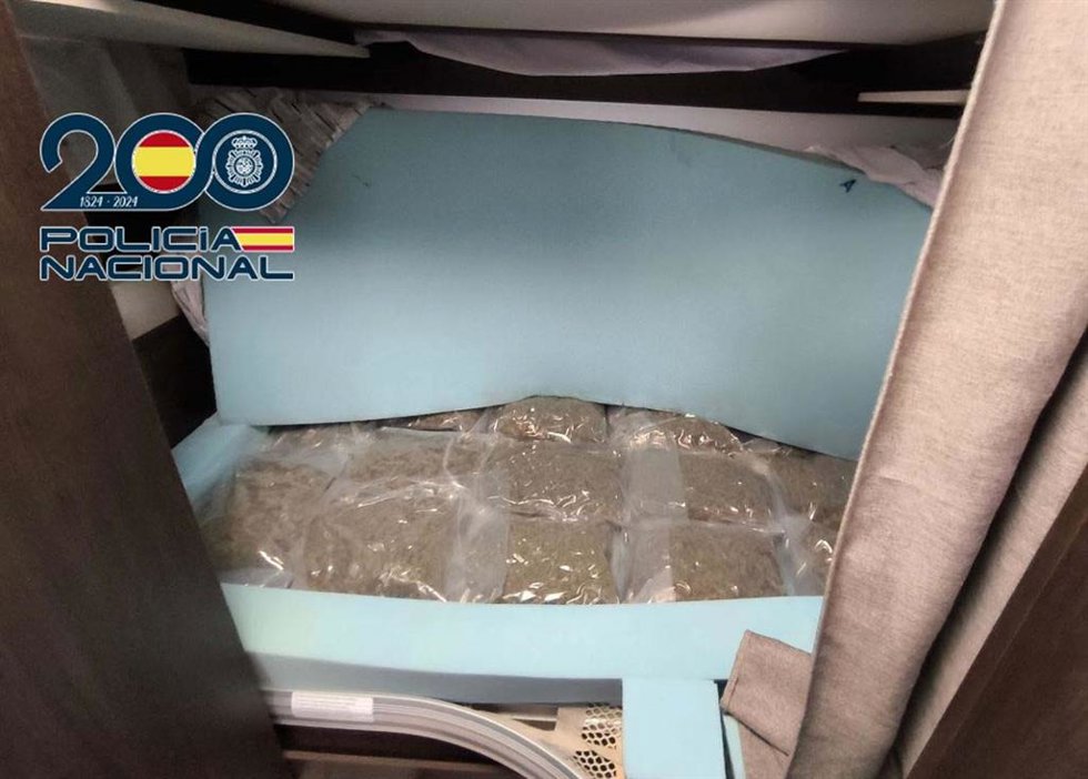 Marihuana intervenida en una autocaravana en Sanlúcar.
