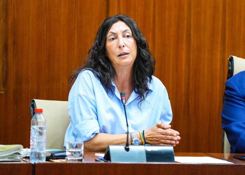 La consejera de Inclusión Social, Juventud, Familias e Igualdad, Loles López, en Comisión del Parlamento andaluz.