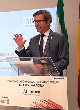 El consejero de Industria, Jorge Paradela, durante su intervención en el Executive Forum España.