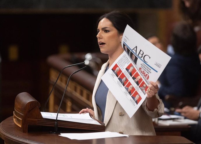 La portavoz de VOX en el Congreso, Pepa Millán, ien el Pleno del Congreso