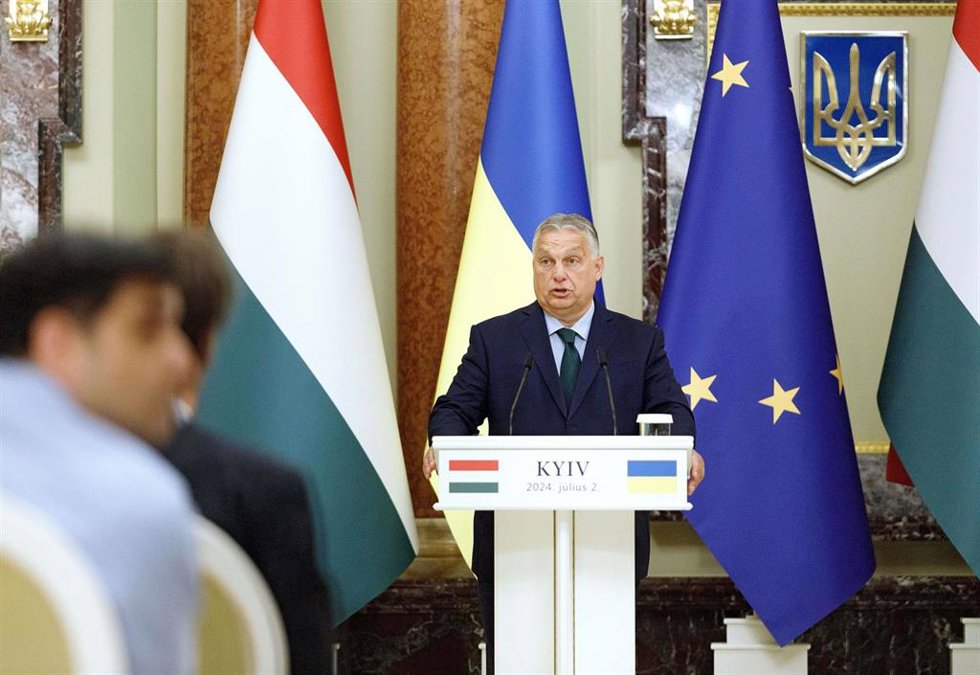 Viktor Orbán, durante su visita a Ucrania 