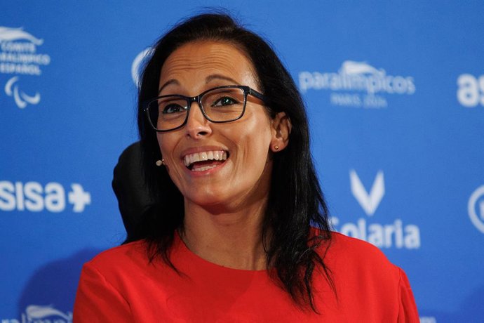 La nadadora paralímpica Teresa Perales interviene durante un desayuno informativo de Nueva Economía Fórum, en el Hotel Mandarin Oriental Ritz, a 5 de julio de 2024, en Madrid (España). Nueva Economía Fórum ha organizado el encuentro, en el que se ha reali