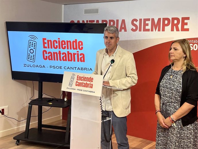 Zuloaga presenta en rueda de prensa la campaña 'Enciende Cantabria' para recorrrer toda la región en julio y denunciar que el PP la ha "apagado" en un año