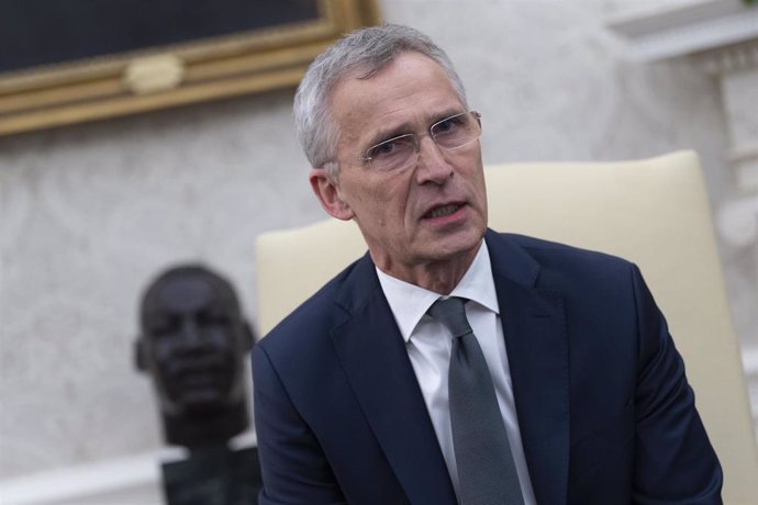 El secretario general de la OTAN, Jens Stoltenberg, durante una reunión con el presidente de Estados Unidos, Joe Biden, en la Casa Blanca (archivo)