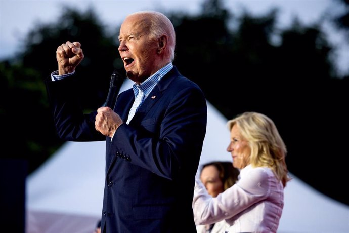 Joe Biden durante las celebraciones del Día de la Independencia en la Casa Blanca 