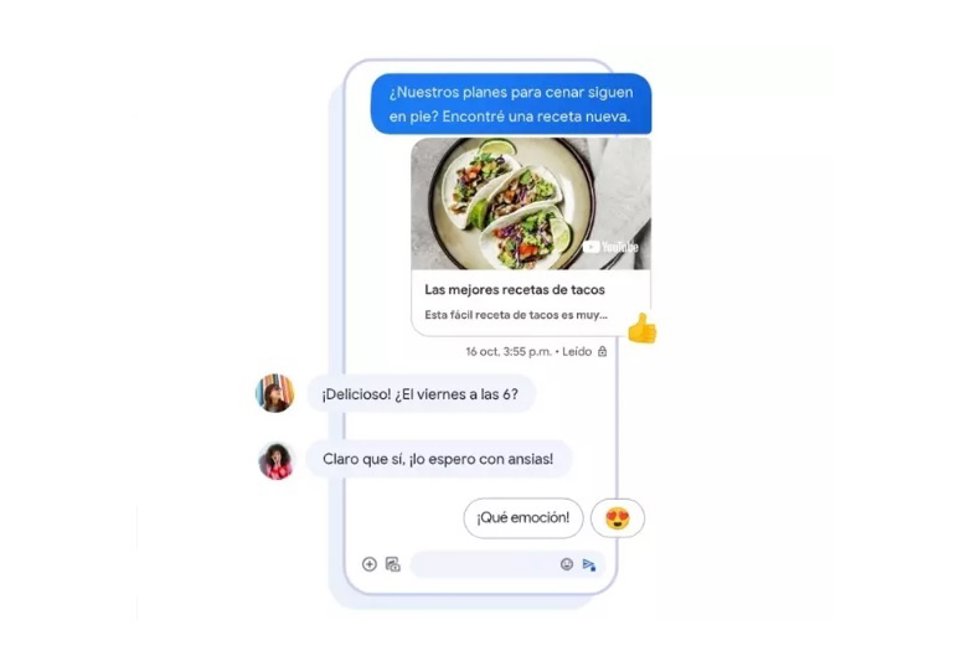 Interfaz de Google Mensajes