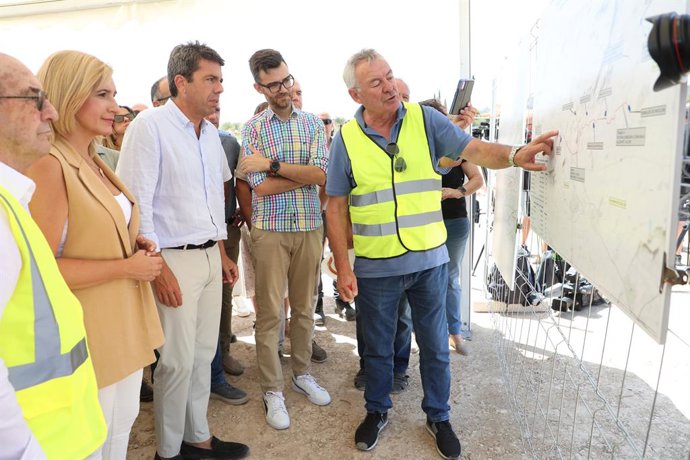 El president de la Generalitat Valenciana, Carlos Mazón, visita les obres del tram I del postrasvasament Xúquer-Vinalopó