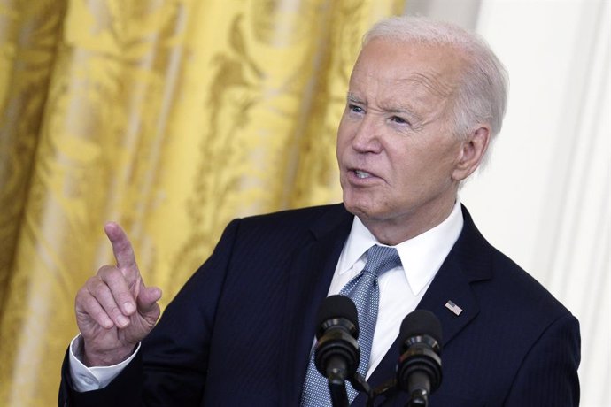 July 3, 2024, Washington, District Of Columbia, USA: United States President Joe Biden delivers remarks at a Medal of Honor Ceremony in the East Room of the White House in Washington, DC on July 3, 2024