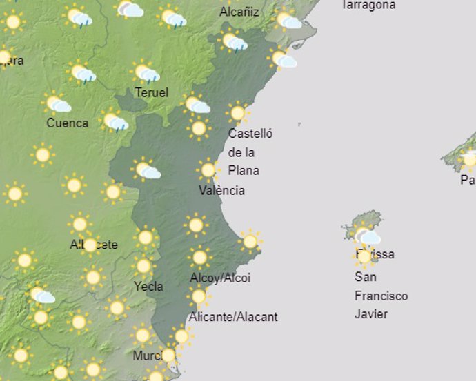 Predicción del tiempo para este sábado 6 de julio en la Comunitat Valenciana