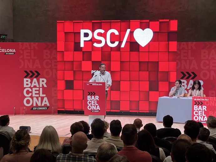 El portavoz del PSOE en el Ayuntamiento de Málaga, Daniel Pérez, invitado al congreso del PSC de Barcelona, a 6 de julio de 2024