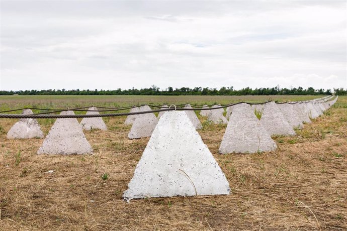 Fortificaciones anticarro en la región de Donetsk, en Ucrania