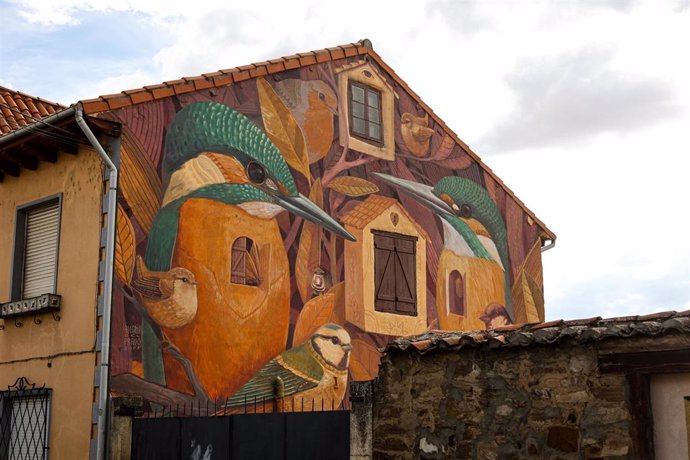 Uno de los murales realizados en La Bañeza (León) en el marco del Festival Art Aero Rap.