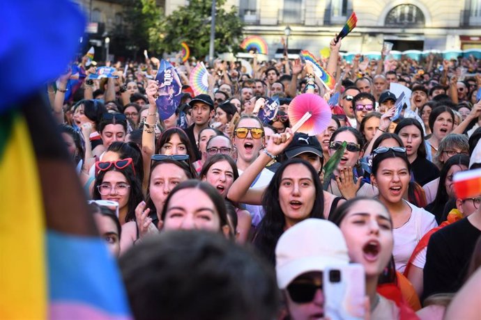 Imágenes del Orgullo de Madrid 2024 (MADO 2024), en la Plaza de Pedro Zerolo, a 3 de julio de 2024, en Madrid (España). 