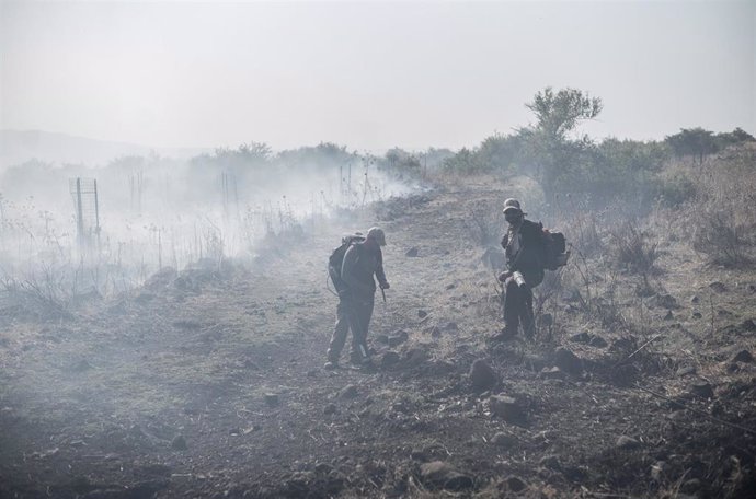 Imagen de archivo de un ataque de Hezbolá contra Israel durante la guerra de Gaza 