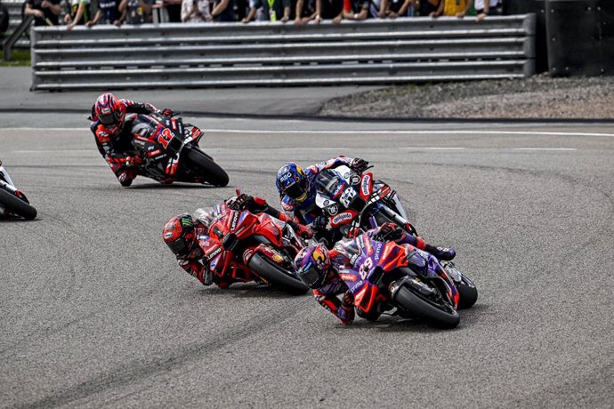 L'espanyol Jorge Martín (Ducati) i 'Pecco' Bagnaia (Ducati), en el GP d'Alemanya 2024. 