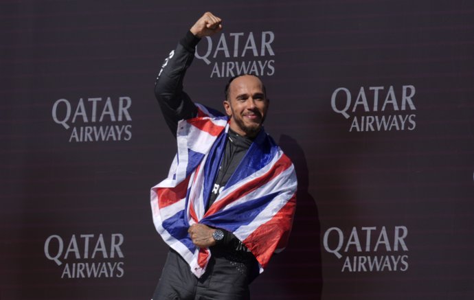 El piloto británico de F1 Lewis Hamilton (Mercedes), en el Gran Premio de Gran Bretaña 2024.