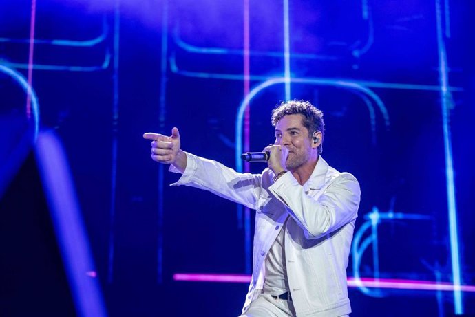 El cantante David Bisbal durante la actuación.