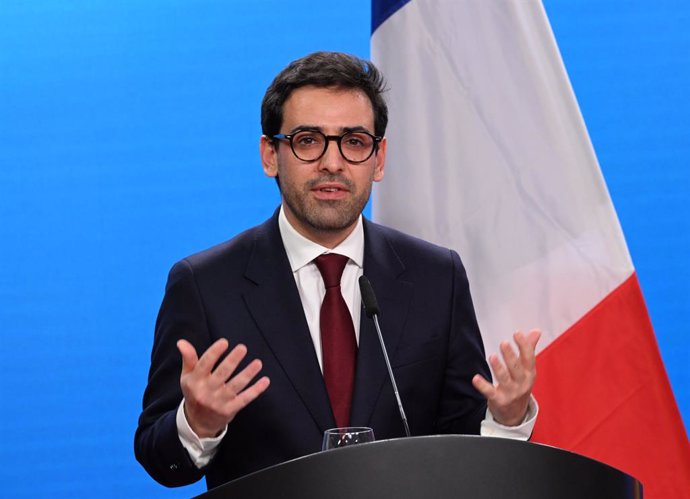 Archivo - FILED - 14 January 2024, Berlin: France's new Foreign Minister Stephane Sejourne speaks during his inaugural visit to the Federal Foreign Office. Sejourne has rejected the idea of recognizing Palestine as a state at the present time. Photo: Soer