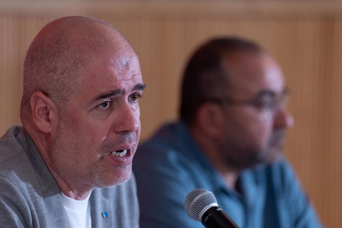 El secretario general de CC.OO., Unai Sordo, durante una rueda de prensa, a 8 de julio de 2024, en Barcelona, Catalunya (España). CCOO ha abordado cuestiones como la reducción de jornada y el desbloqueo de convenios.