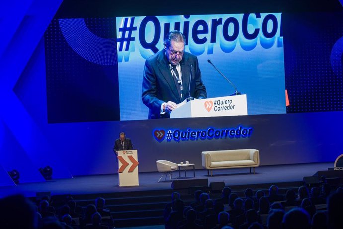 Archivo - El presidente de la AVE, Vicente Boluda, intervene durante la celebración del VI acto empresarial por el Corredor Mediterráneo