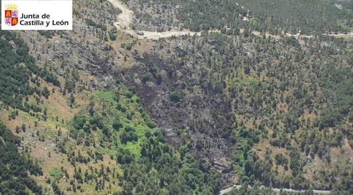 Superficie afectada en el incendio de San Esteban del Valle.