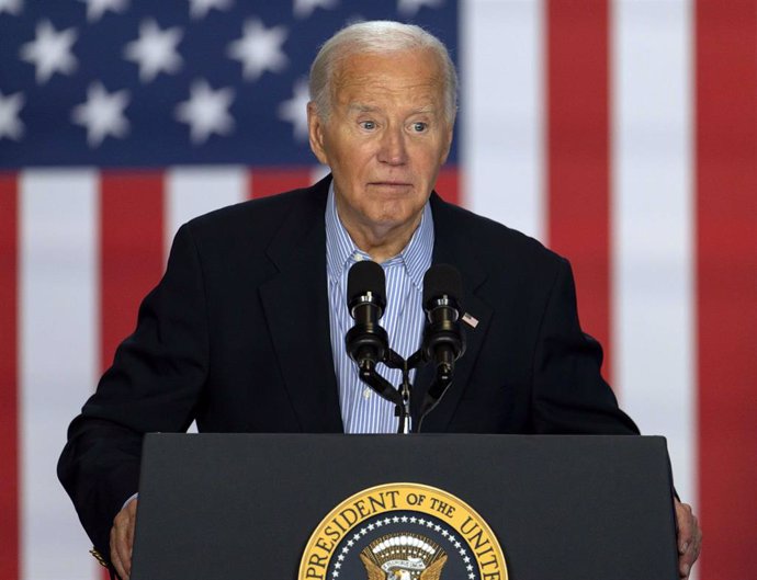 El presidente de EEUU, Joe Biden, durante un discurso en Winsconsin (archivo)