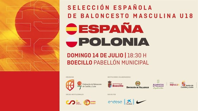 Cartel del amistoso entre España y Polonia SUB-18