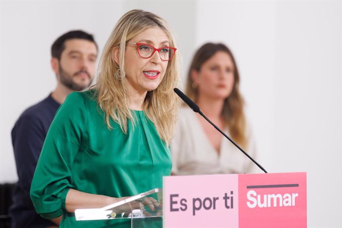 Archivo - La coordinadora del programa de Sumar, María Eugenia Rodríguez Palop, interviene en la presentación del programa electoral de Sumar para las elecciones generales del próximo 23 de julio, en el Espacio Larra, a 6 de julio de 2023, en Madrid (Espa